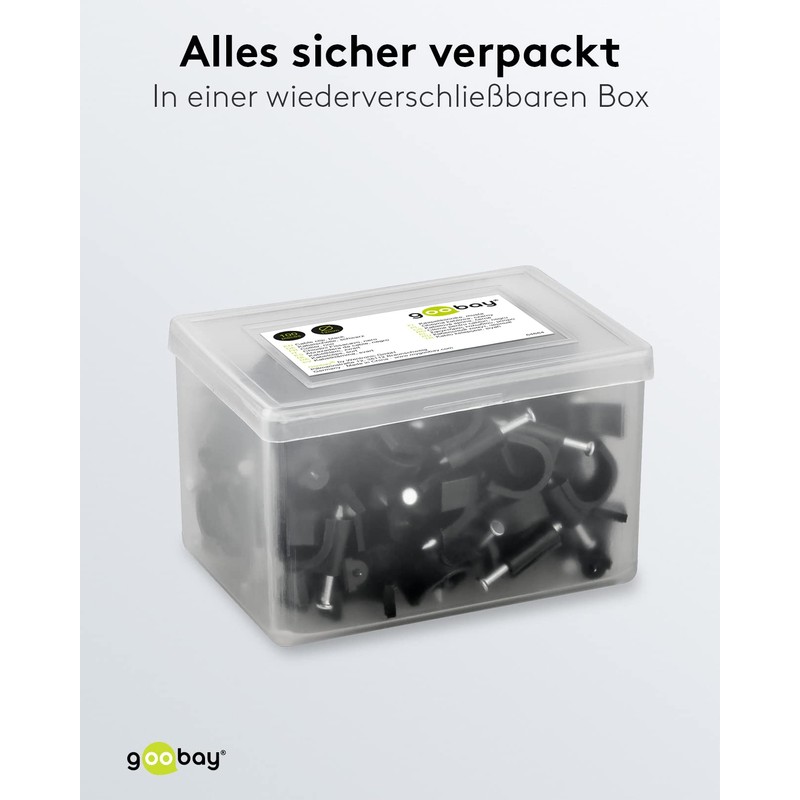 goobay 64684 Cable Clamp Set of 100 / Cable Holder