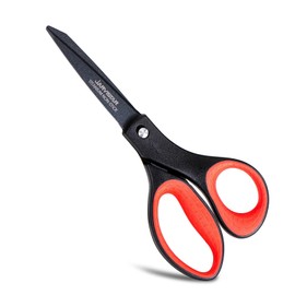 JARVISTAR Titanium Non-Stick Scissors, Paper Scissors High Quality with Soft Handle, Ultra Sharp Stainless Steel Blade, Unpacking Craft Scissors for School, Office, Home (20.3 cm, Red/Black)