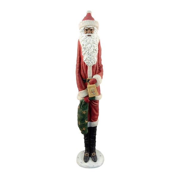 Ebony Treasures African American Santa with Giftsack 19" H