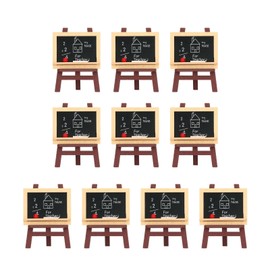 10Pcs Miniature Small Blackboard Easel Realistic Lovely Dollhouse Small Chalkboards with Easel for 1/12 1/6 Dollhouse