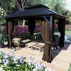 COWVIE 4-Panel 10' x 12' Gazebo Replacement Curtains, Patio Privacy