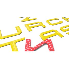 BDTrims Domed 3D Raised Tailgate Letters Intended for 2022-2023 Hyundai Santa Cruz Models (Yellow)