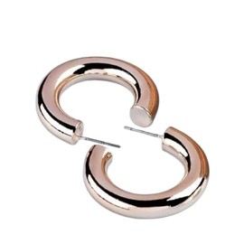 Generic Women Hoop Earrings Rose Gold, Silver & Gold Tone Set
