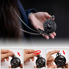 Cerioll Vintage Pocket Watch, Retro Quartz Pocket Watch, Retro Pocket Watch with Chain, Classic Men's Pocket Watch, Antique Chain Watch with Roman Numerals, Vintage Men's Pocket Watch with Chain