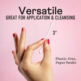 Swisspers Stick to The Basics Biodegradable Cotton Swabs - 100% Natural, Plastic-Free Q-tip Alternative - Premium USA-Made Beauty Tool for Makeup, Skincare, Pet Care & More (500 Count) 3 Pack