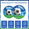 141Pcs Soccer Birthday Party Decorations Birthday Plates and Napkins, Tablecloth,