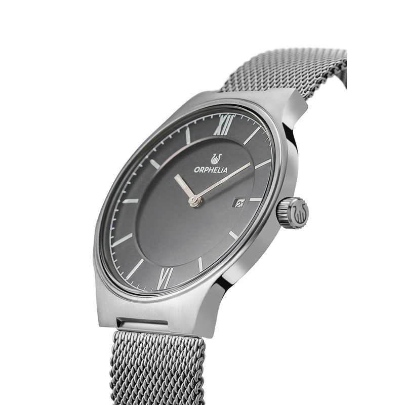 Orphelia Serendipity Men's Analogue Watch, Mesh/Silver/Grey, Classic, minimalist