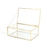 Feyarl Gold Glass Jewelry Box Clear Keepsake Photo Box Trinket