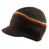 RW Knitted Cotton Rasta Skully Beanie Visor (Brown/RGY)