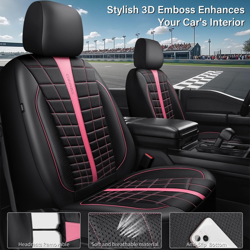 CAR PASS 3D Air Mesh Seat Covers for Car, Leather