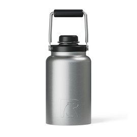 RTIC Half Gallon Outback Jug, Stainless Steel, Insulated Water Bottle with Lid and Handle, BPA-Free, Double Wall Vacuum Insulation, Ceramic Lined, Stainless Steel
