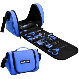 Tool Kit Portable,Basic Hand Tool Set 21Pcs with Pouch,Tool Bag for Home|Dorm|Office|DIY|Classroom,Blue