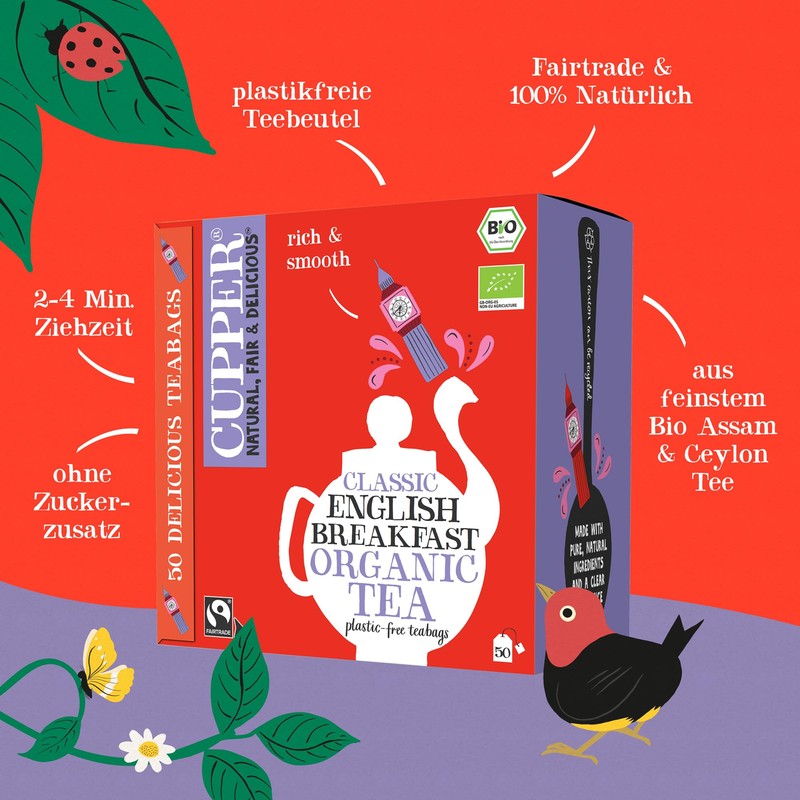Cupper Organic Black Tea English Breakfast | 50 Tea Bags