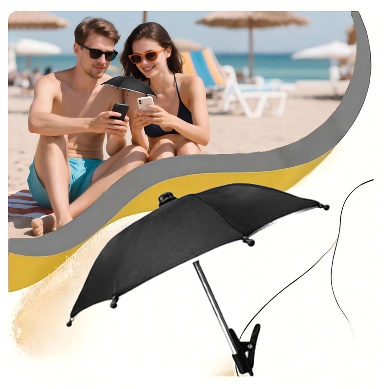 Leeneen Mini Umbrella Sun Protection Anti-Glare Universal Fit All Smartphones