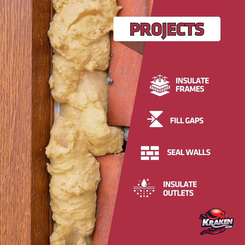 Kraken Bond Gaps&Cracks Filler Straw Foam, Insulating Foam Sealant 12oz