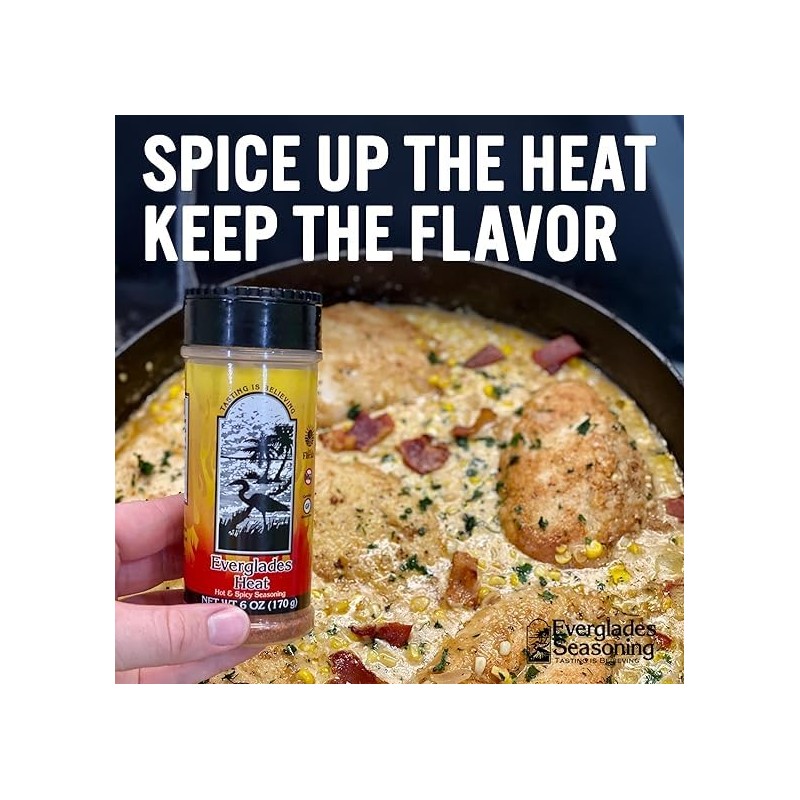 Everglades Heat Seasoning Spicy Blend for Chicken Wings, Chili, Fish
