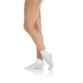 Mondor 167 Ankle Length Figure Skating Sock, Black,  7-9