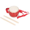 Kids Chinese Drum Plastic Sheepskin Maple Wood Red Color Children