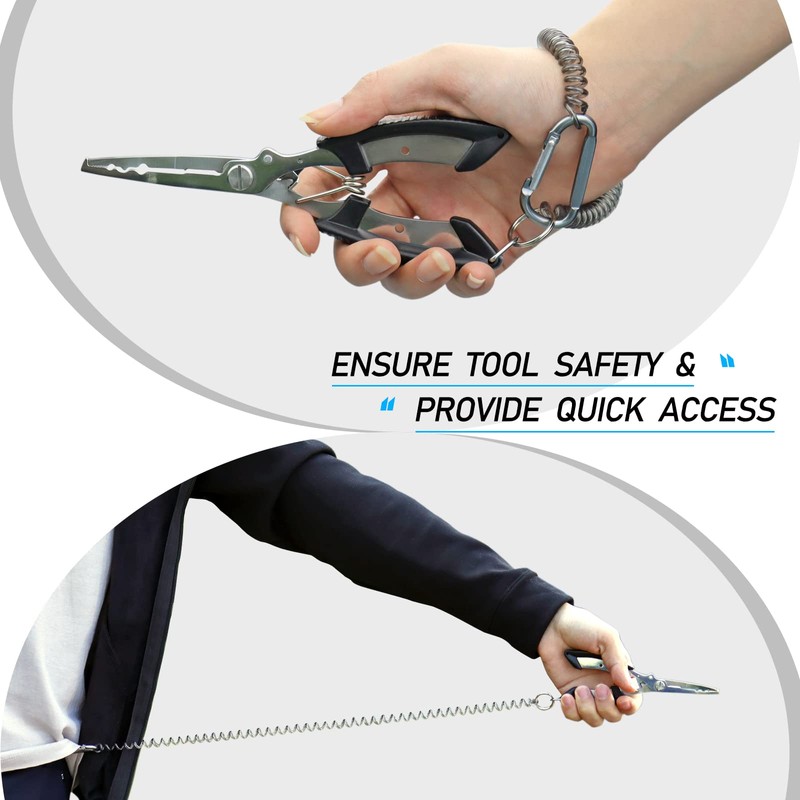 Nanaborn Coiled Lanyard Spring Coil Cord Keychain for Fishing Rod
