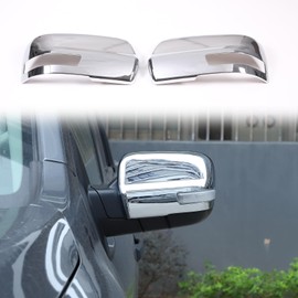 Door Rear View Mirror Cover Compatible with Nissan Titan 2016-2023, Rear View Mirror Outside Housing Wing Mirror Trim Cover Cap Accessories (Bright silver-with holes)
