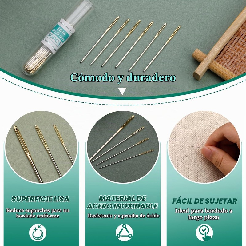 Fteven Kit de Agujas de Punto de Cruz y Bordado