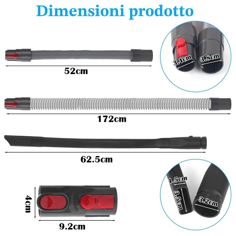 GROFIS Set di 4 Ricambio Accessori con Cannuccia Lunga Piatta,
