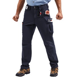 Kecols Men's Work Pants - Technical Workwear, Water Resistant, Lightweight, Multi-Pocket with 4-Way Stretch