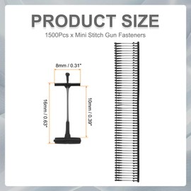 sourcing map 1500Pcs Mini Stitch Gun Fasteners, 10mm/0.39" Micro Fasteners Stitch Gun Refill Quick Clothing Fixer for Clothing Fine Stitch Tag Gun, Black