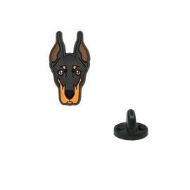 Doberman Dobie Apparel Pin Badge Pin Lapel Pin Unisex Yazzle Dazzle Original Artwork Puppy Dog Maltese German Shepherd Saint Bernard Doberman Rottweiler Dane Woof Bark Doggy Black