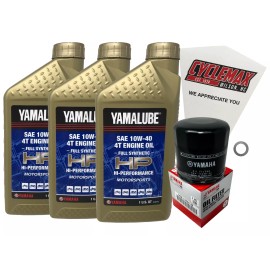 Yamaha Cyclemax Full Synthetic 10W-40 Oil Change Kit fits 2009-2016 Yamaha FZ6R