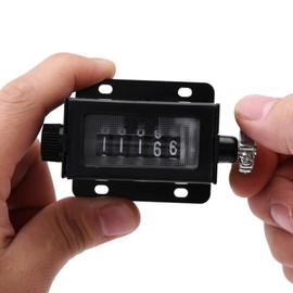 Mechanical Digit Counter 5 Digit Pull Count Counter Rotary Knob Resettable Counter Black with Spring