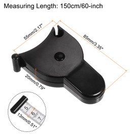 HARFINGTON Body Measure Tape 60" 150cm Automatic Telescopic Tape Measure Retractable Measuring Tape with Lock Pin & Push-Button for Body Measurements, Sewing, Fabric, Cloth, Black