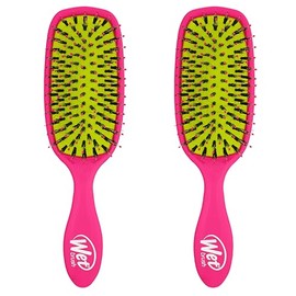Wet Brush Shine Enhancer Hair Brush, Pink - Exclusive Ultra-soft IntelliFlex Bristles - Natural Boar Bristles for All Hair Types - For Women and Men, Wet and Dry Hair (Pack of 2)