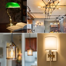 LUXRITE T10 LED Bulb, 5W=60W Equivalent, 2700K Warm White, Vintage Edison Filament Bulb, 500 Lumens, Tubular Light Bulb, Damp Rated, UL Listed, E26 Standard Base (3 Pack)