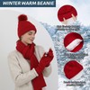 Double Couple Winter Beanie Hat Scarf Gloves Set for Women