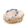 T Brand Alphabet Initial FREEDOM Bracelet, Natural Matte Aventurine Blue