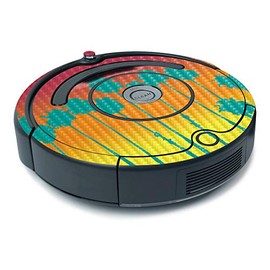 MightySkins Carbon Fiber Skin for iRobot Roomba 675 Minimal Coverage - Sherbet Palms | Protective, Durable Textured Carbon Fiber Finish | Easy to Apply, Remove, and Change Styles | Made in The USA