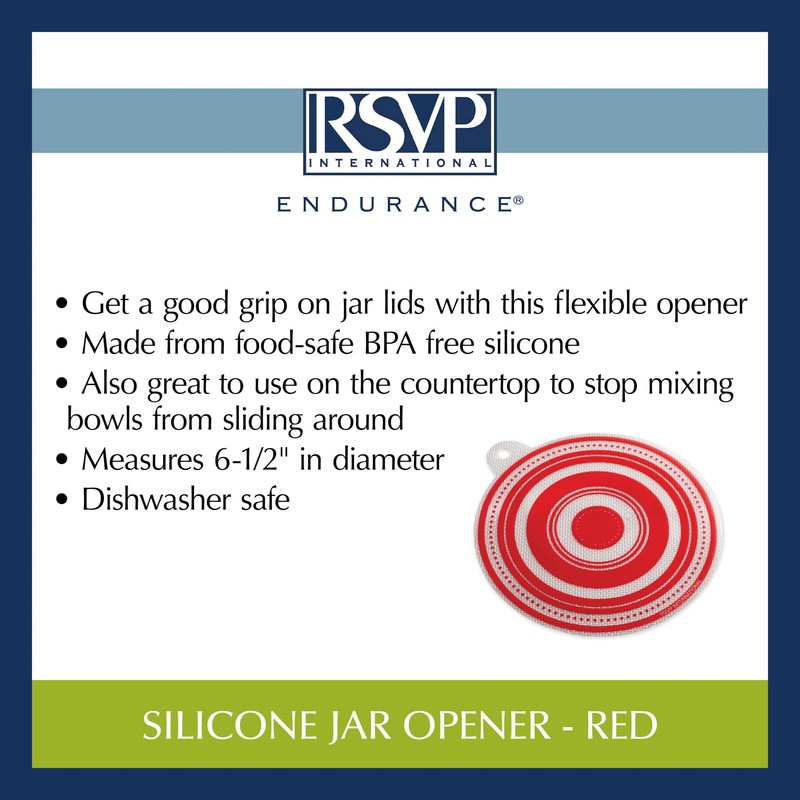 RSVP International Silicone Multi-Purpose Kitchen Tool Jar Opener/Non Skid Pad,