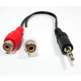 RCA 2 PCS 3.5mm 1/8 Stereo Male Mini Plug to 2 Female RCA Jack Adapter Audio Y Cable