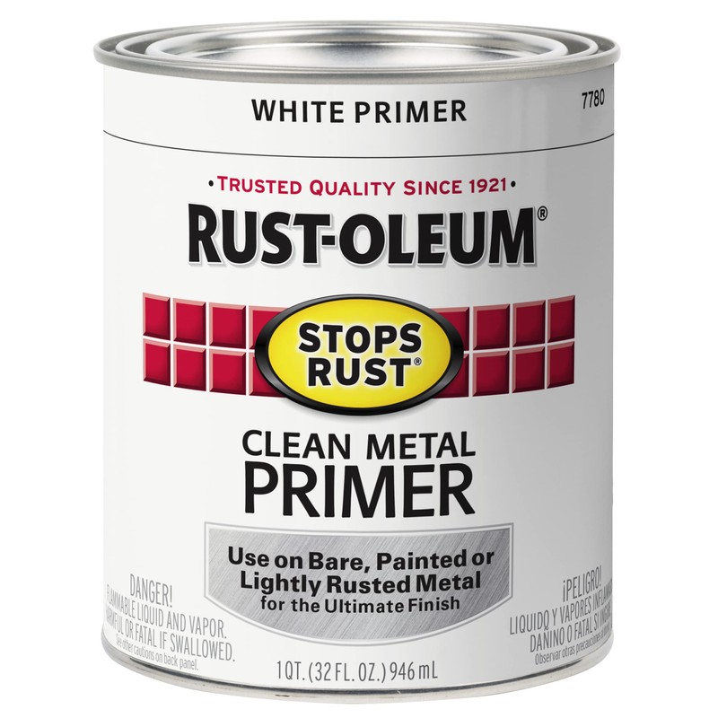 Rust-Oleum 7780502 Stops Rust Clean Metal Brush On Primer, Quart