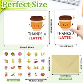 Hedeey Funny Thank You Cards with Envelopes and Stickers, 24 Pcs Cute Pun Assorted Blank Greeting Cards, Notecards for Kids Friends Teachers Business Coworker Employee Graduation Gift
