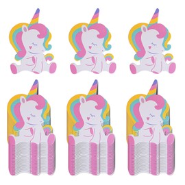 100Pack Lollipop Paper Holder Unicorn Lollipop Package Cards Candy Packaging Lollipop Paper Cards for Kids Birthday Party Children's Day Party