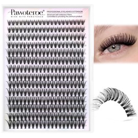 Pawotence Pawotence Lash Extension 280pcs Individual Lashes Cluster Natural DIY Eyelash Extension Lash Clusters 30D 8-15mm Mix D Curl Eyelash Clusters Extensions Self Application at Home (30D-0.07D-8-15MIX)