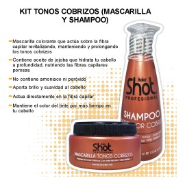 Shampoo Matizador Y Mascarilla Para Cabello Cobre Kolor Shot Realza Y Prolonga Tonos Cobrizos En El Cabello