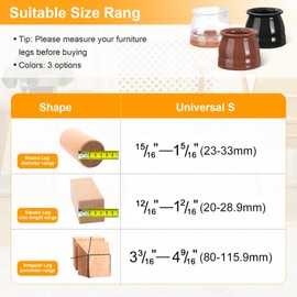 32Pack Small Silicone Chair Leg Floor Protectors, Chair Leg Protectors for Hardwood Floors, Thicken Rubber Chair Feet Caps Covers Pads, Protect Furniture Wood Floors from Scratching and Reduce Noise