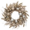 Briful 16" Christmas Wreath Champagne Door Wreath Handcrafted with Artificial