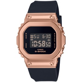 Casio GM-S5600 Metal Covered LED Wristwatch, Black x Pink Gold