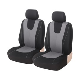 ZIMISI 4PCS Car Front Seat Covers, Comfort Breathable Vehicle Seat Protector Cover, Universal Automotive Interior Accessories for Car, SUV, Truck (Grey/Black)