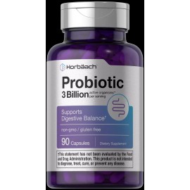 Probiotic for Women & Men | 3 Billion CFU | 90 Capsules | Non-GMO by Horbaach