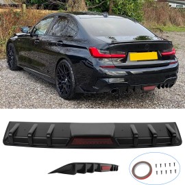 KEEPDSGN For 2019-2022 3 SERIES G20 G21 M SPORT Rear Bumper Diffuser Lip Spoiler Black